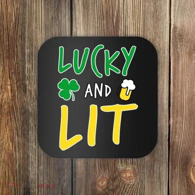 Lucky And Lit St. Patrick's Day Coaster