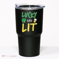 Lucky And Lit St. Patrick's Day Tumbler thumb 0