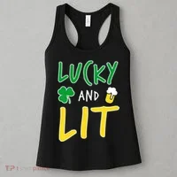 Lucky And Lit St. Patrick's Day Women's Tank Top thumb 3
