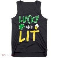 Lucky And Lit St. Patrick's Day Tank Top thumb 0