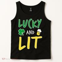 Lucky And Lit St. Patrick's Day Tank Top thumb 2