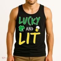 Lucky And Lit St. Patrick's Day Tank Top thumb 3