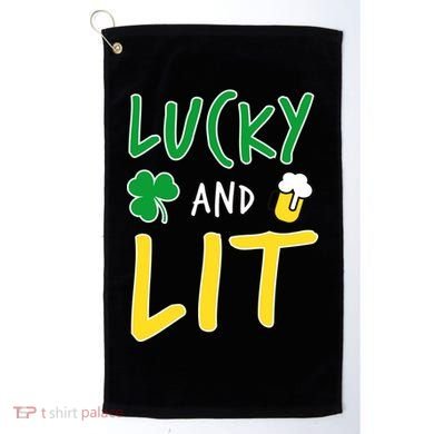 Lucky And Lit St. Patrick's Day Golf Towel