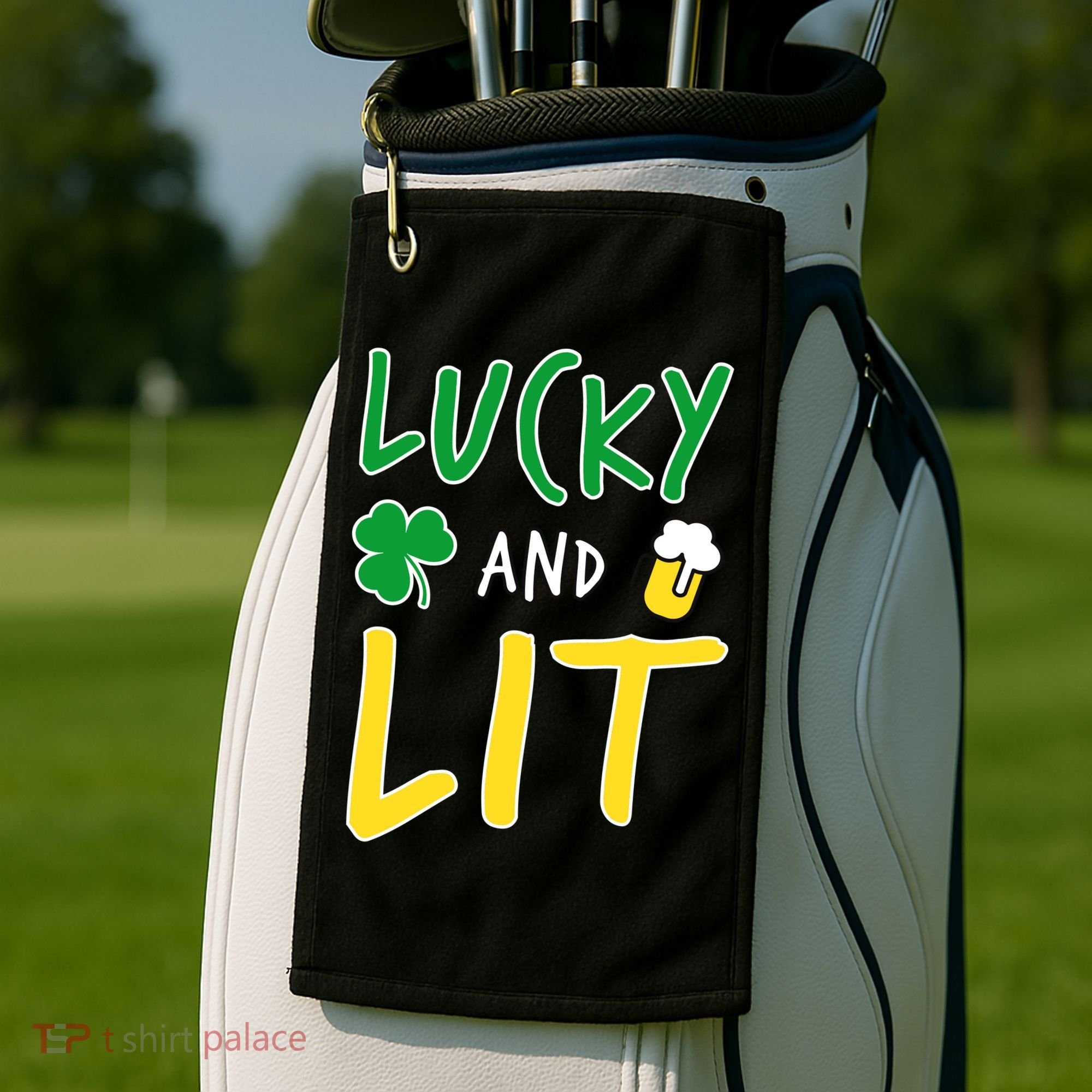 Lucky And Lit St. Patrick's Day Golf Towel