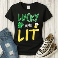 Lucky And Lit St. Patrick's Day Women's T-Shirt thumb 3