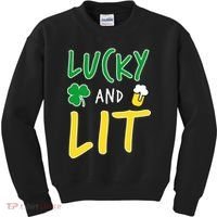 Lucky And Lit St. Patrick's Day Kids Sweatshirt thumb 0