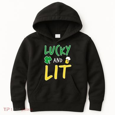 Lucky And Lit St. Patrick's Day Kids Hoodie