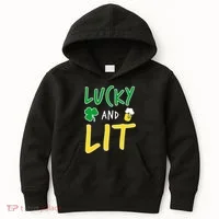 Lucky And Lit St. Patrick's Day Kids Hoodie thumb 0