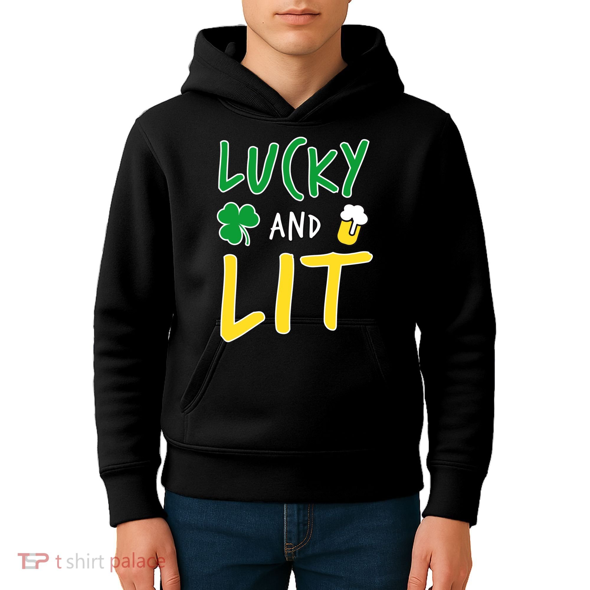 Lucky And Lit St. Patrick's Day Kids Hoodie