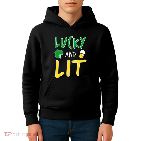 Lucky And Lit St. Patrick's Day Kids Hoodie