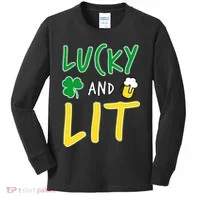 Lucky And Lit St. Patrick's Day Kids Long Sleeve Shirt thumb 0