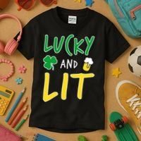 Lucky And Lit St. Patrick's Day Kids T-Shirt thumb 3