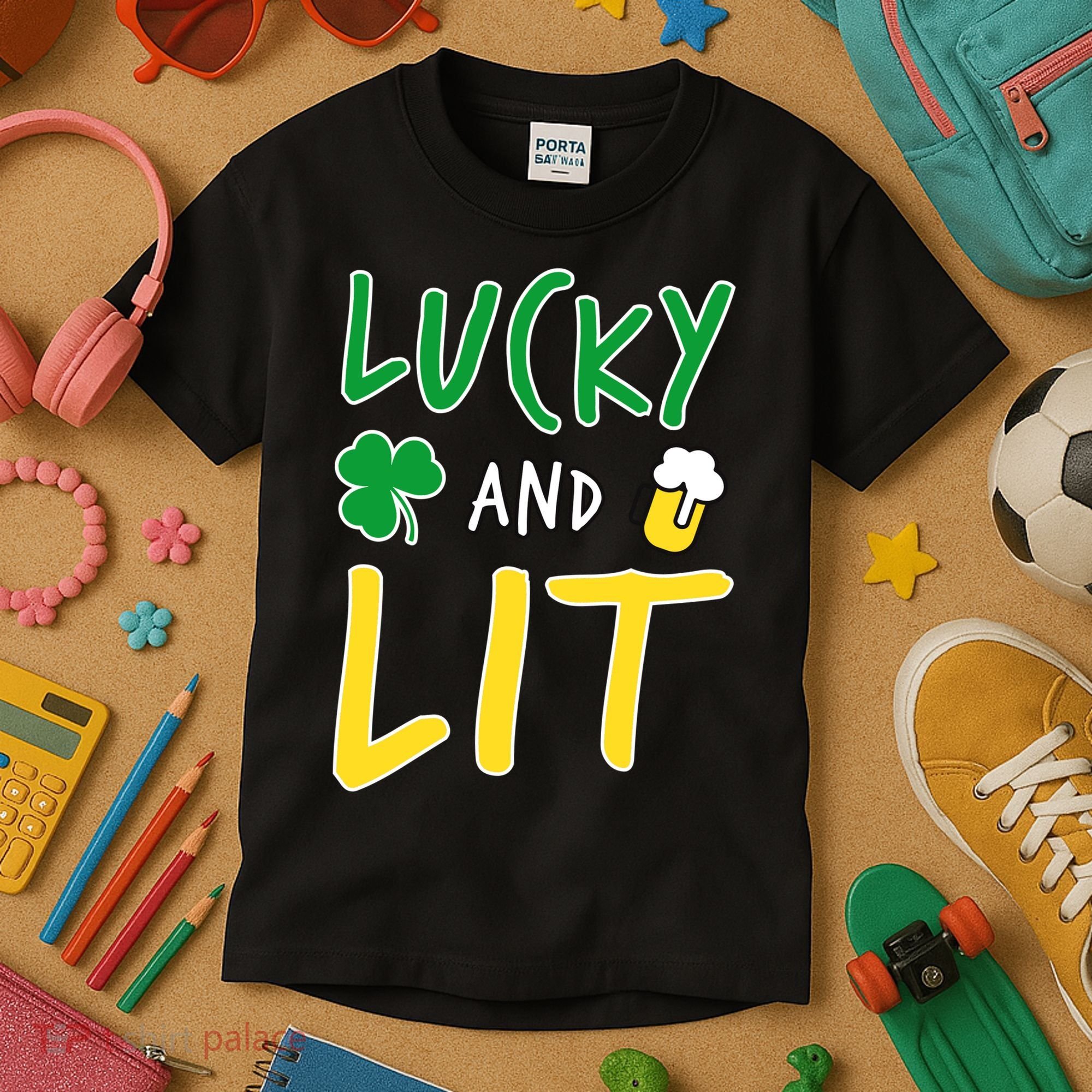 Lucky And Lit St. Patrick's Day Kids T-Shirt