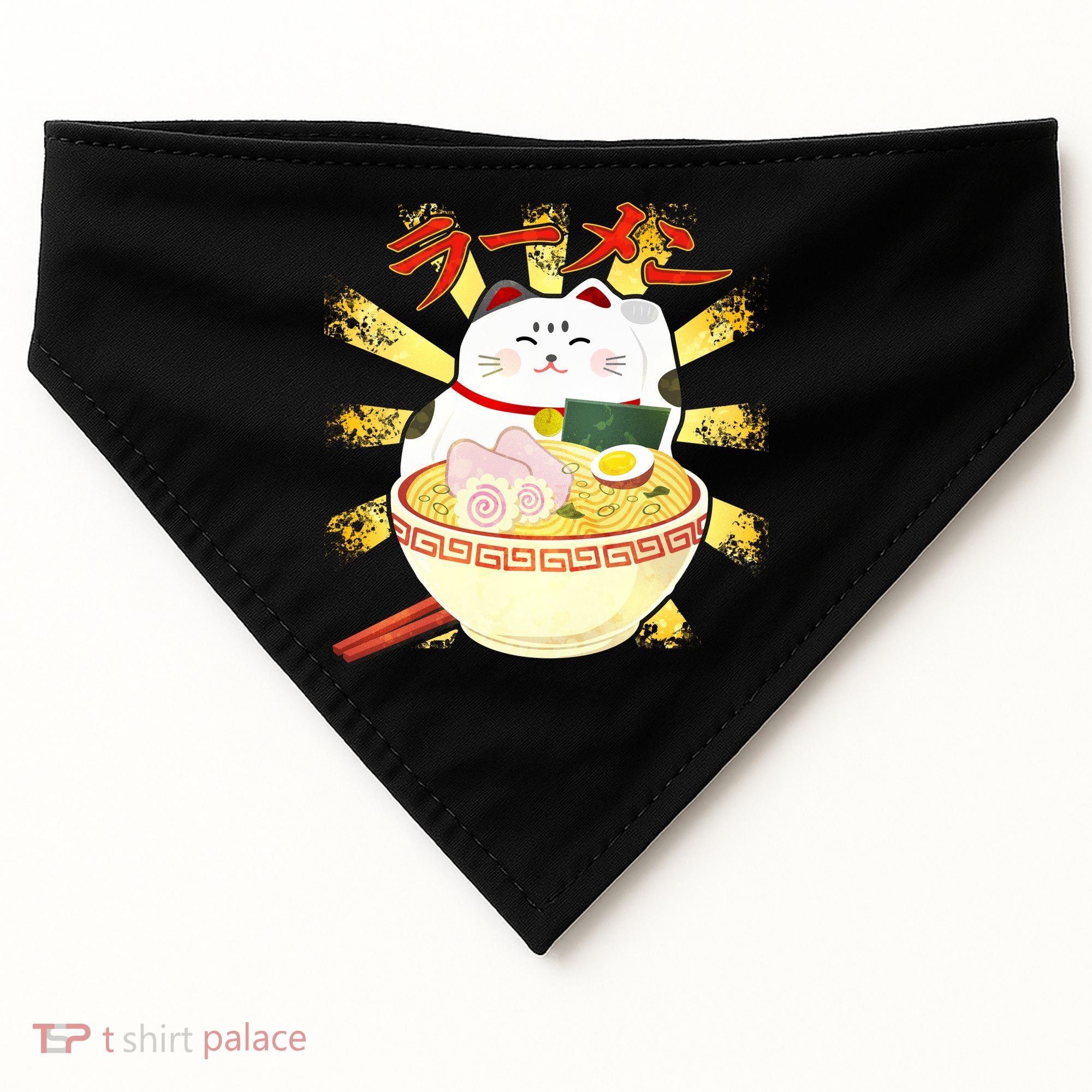 Lucky Cat Ramen Japanese USA-Made Doggie Bandana