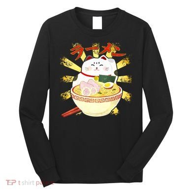 Lucky Cat Ramen Japanese Long Sleeve Shirt