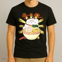 Lucky Cat Ramen Japanese T-Shirt thumb 3