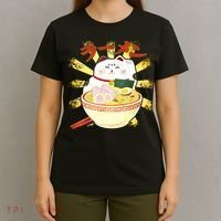 Lucky Cat Ramen Japanese T-Shirt thumb 4