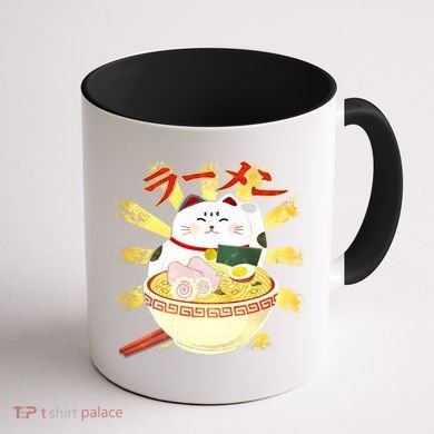 Lucky Cat Ramen Japanese Coffee Mug back