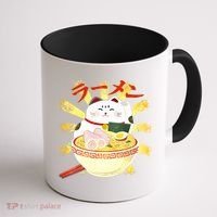 Lucky Cat Ramen Japanese Coffee Mug thumb 1