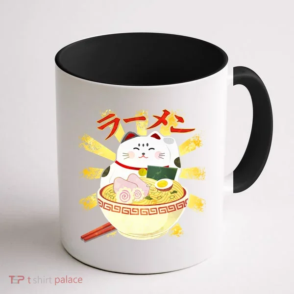 Lucky Cat Ramen Japanese Coffee Mug