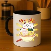 Lucky Cat Ramen Japanese Coffee Mug thumb 4