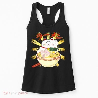Lucky Cat Ramen Japanese Women's Tank Top