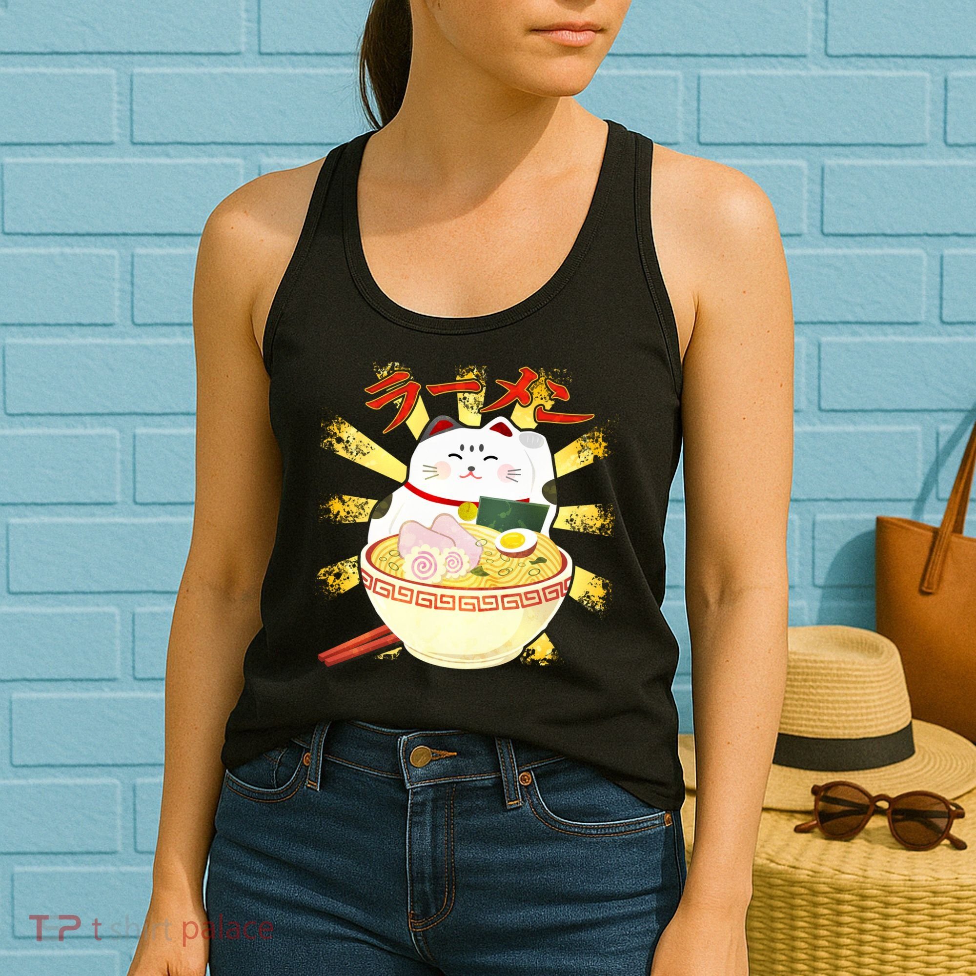 Lucky Cat Ramen Japanese Women's Tank Top