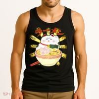 Lucky Cat Ramen Japanese Tank Top thumb 3