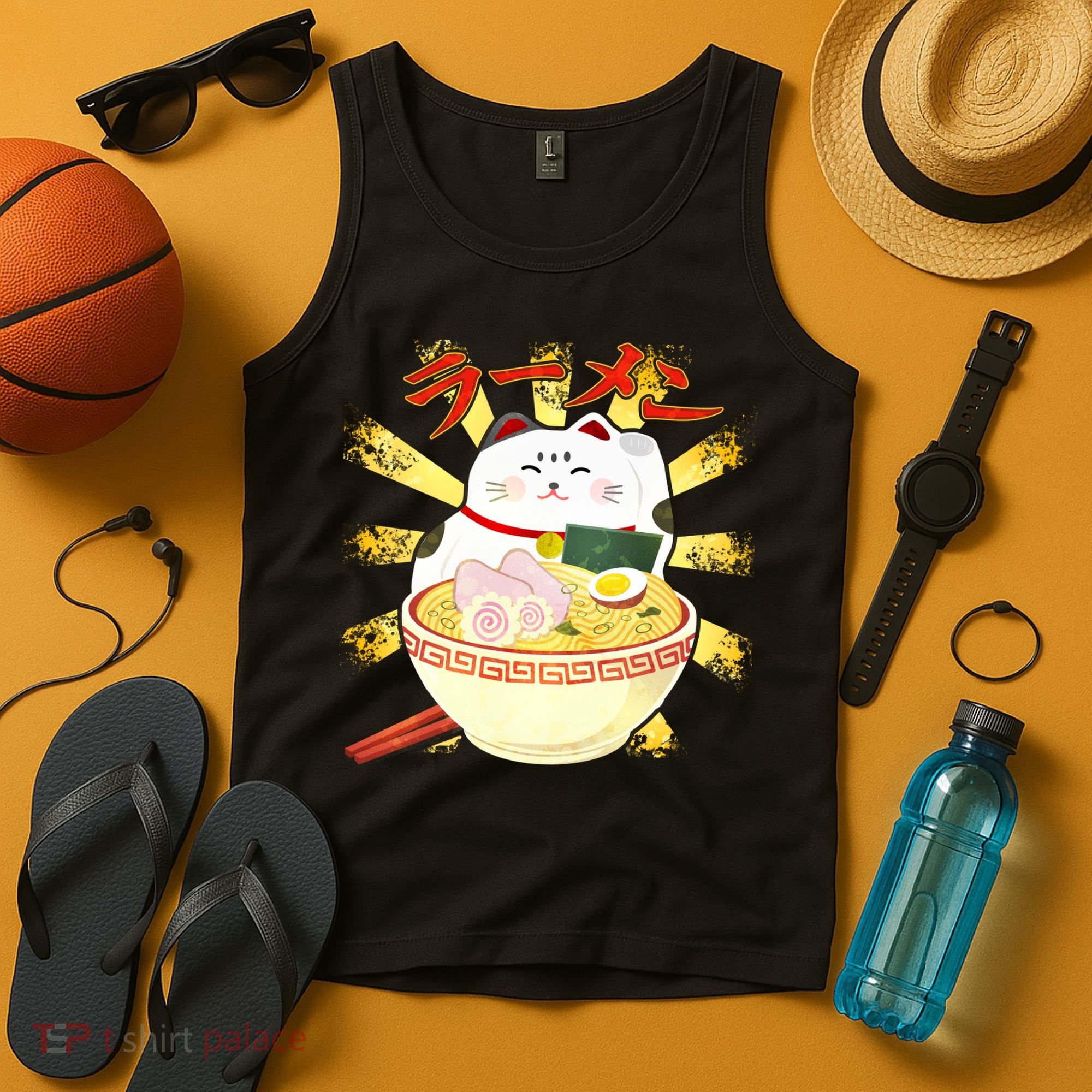 Lucky Cat Ramen Japanese Tank Top