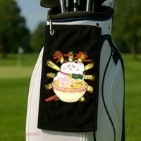 Lucky Cat Ramen Japanese Golf Towel thumb 2