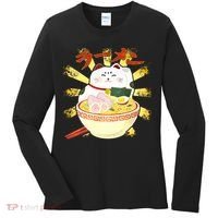 Lucky Cat Ramen Japanese Women's Long Sleeve Shirt thumb 0
