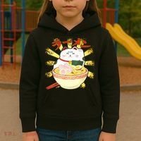 Lucky Cat Ramen Japanese Kids Hoodie thumb 3