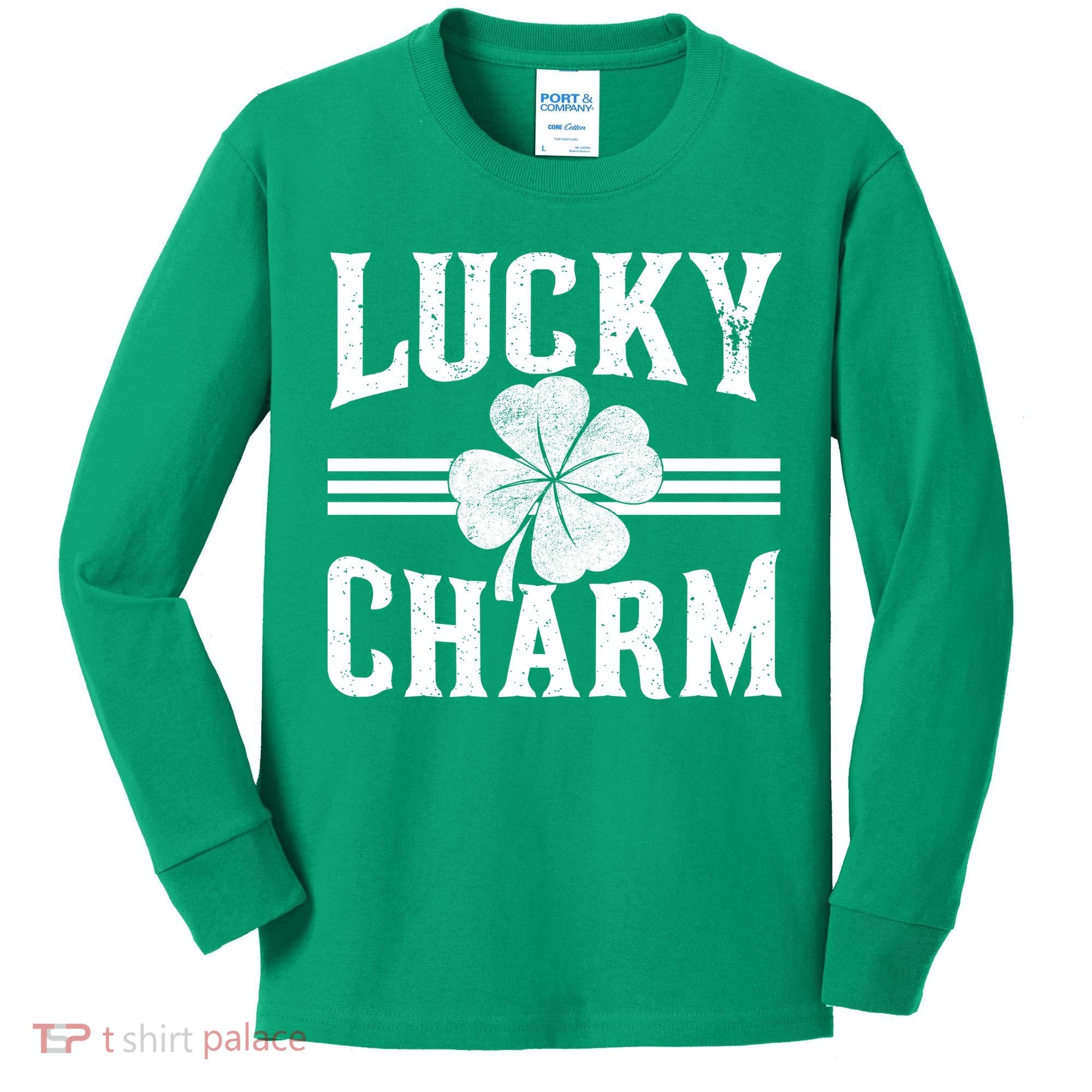 Lucky Charm Clover Kids Long Sleeve Shirt