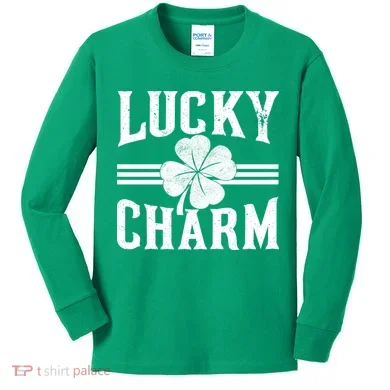 Lucky Charm Clover Kids Long Sleeve Shirt