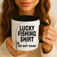 Lucky Fishing Shirt Do Not Wash Coffee Mug thumb 3