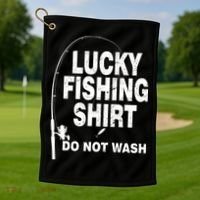 Lucky Fishing Shirt Do Not Wash Golf Towel thumb 1