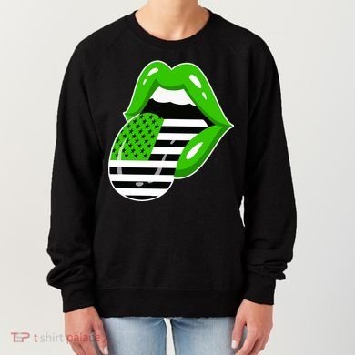 Lucky Irish Lips USA American Flag Women's Sweatshirt