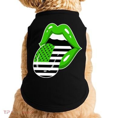 Lucky Irish Lips USA American Flag Doggie Tank