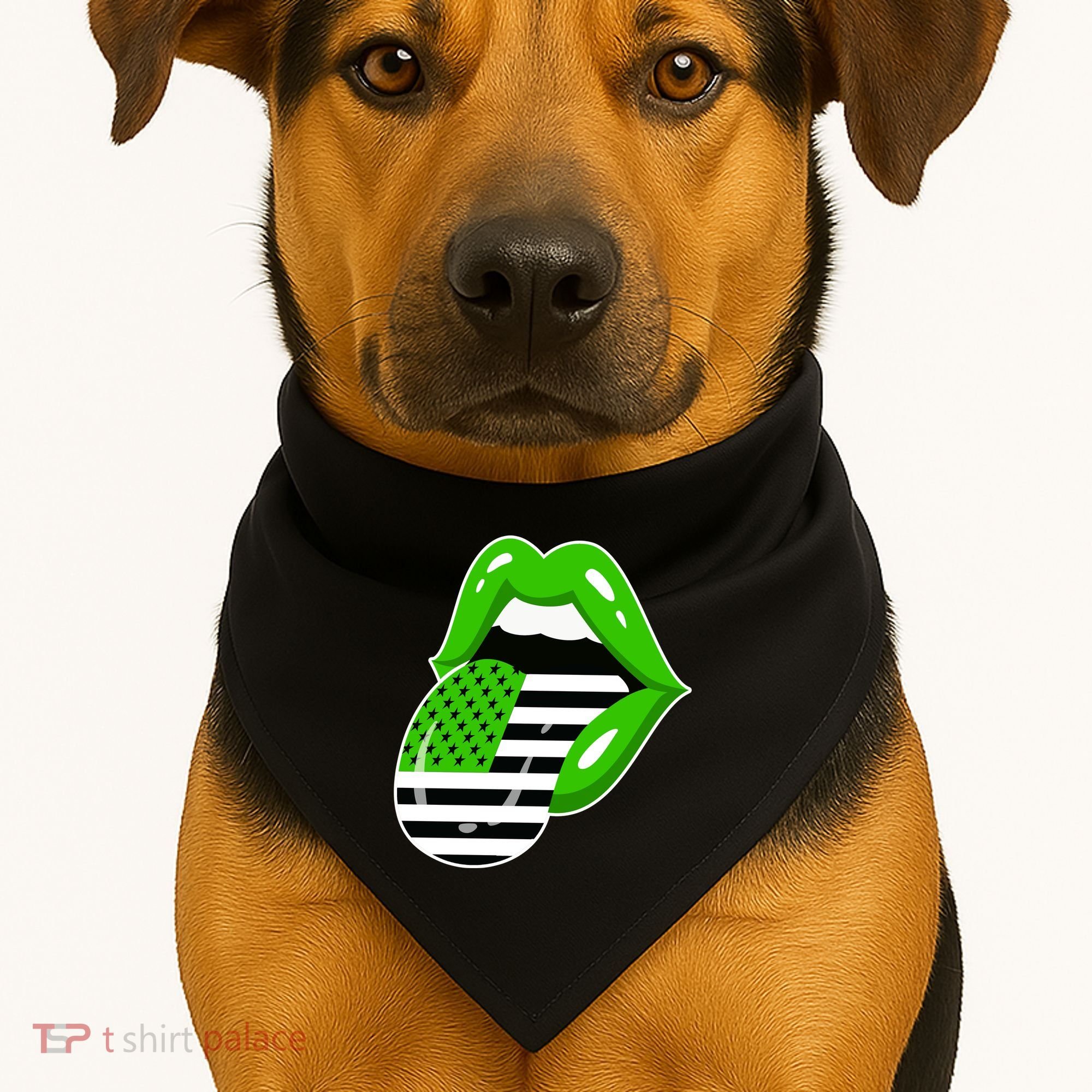 Lucky Irish Lips USA American Flag USA-Made Doggie Bandana