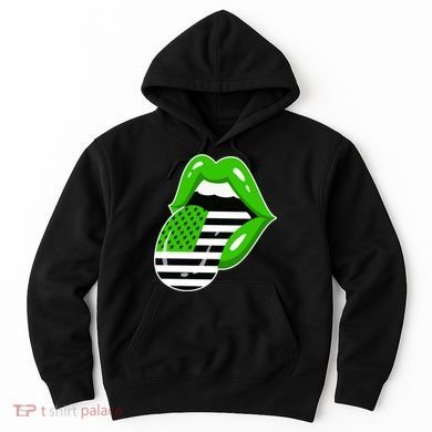 Lucky Irish Lips USA American Flag Hoodie