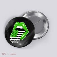 Lucky Irish Lips USA American Flag Button thumb 0