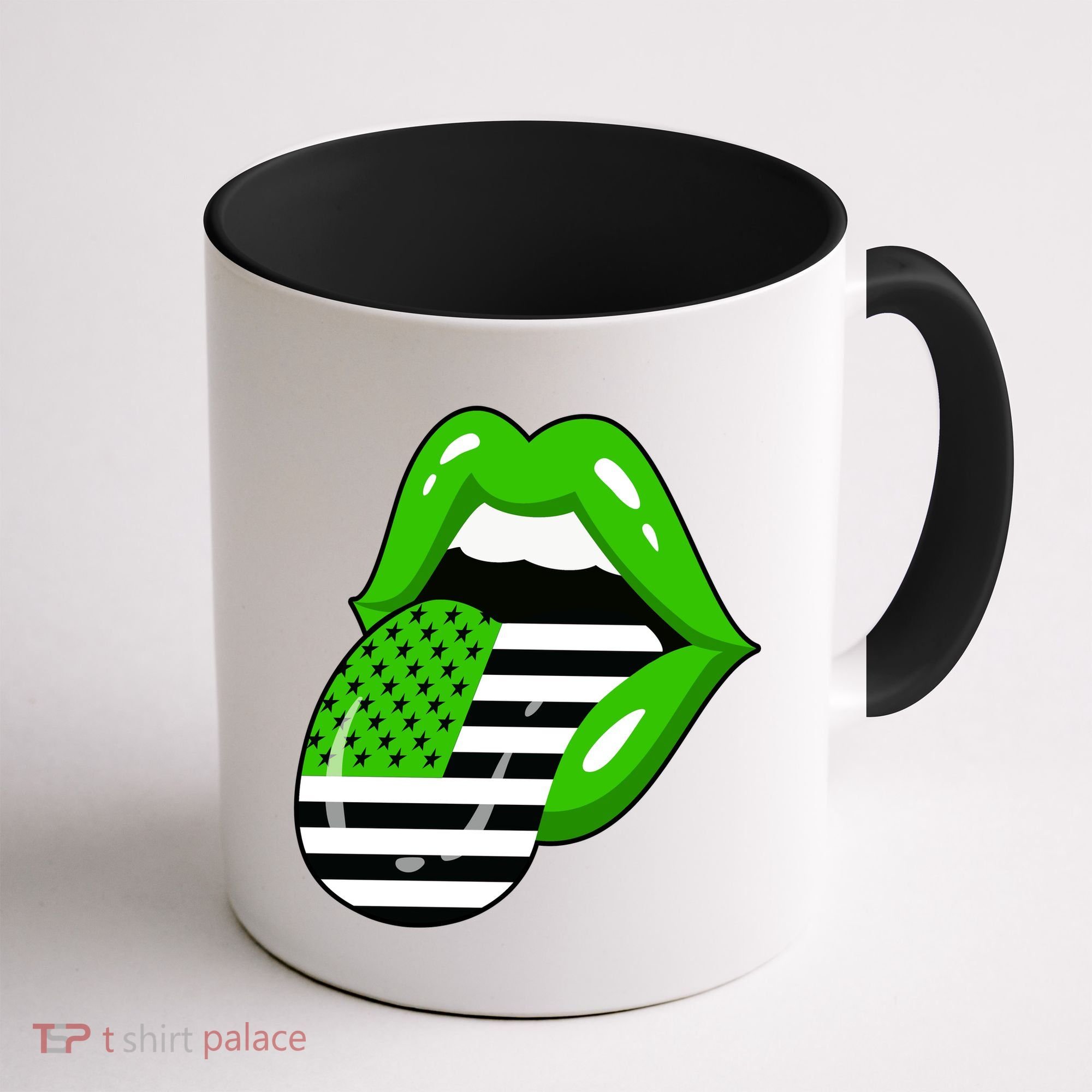 Lucky Irish Lips USA American Flag Coffee Mug