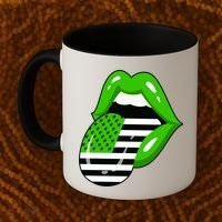 Lucky Irish Lips USA American Flag Coffee Mug thumb 2