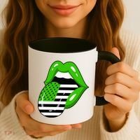 Lucky Irish Lips USA American Flag Coffee Mug thumb 3