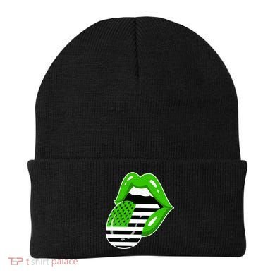 Lucky Irish Lips USA American Flag Beanie