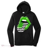 Lucky Irish Lips USA American Flag Women's Hoodie thumb 0