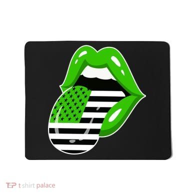 Lucky Irish Lips USA American Flag Mousepad