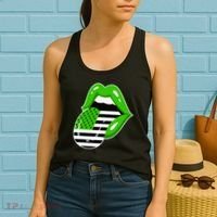 Lucky Irish Lips USA American Flag Women's Tank Top thumb 2