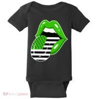 Lucky Irish Lips USA American Flag Baby Bodysuit thumb 0