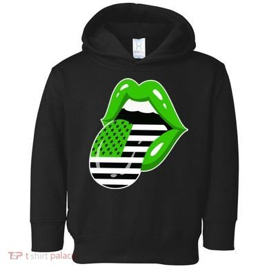 Lucky Irish Lips USA American Flag Toddler Hoodie